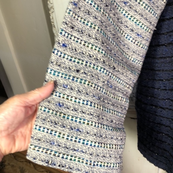 Ulla Popken Navy Tweed Long Sleeve Beaded Embellished Jacket Size 20/22 - Picture 6 of 12